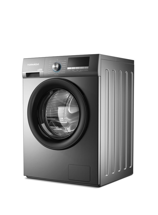 Tornado Front Load Washing Machine 6kg, 1200 RPM, Digital Display, Drum Clean & Water Level Sensor, Silver, TWX-FN612GOSSK